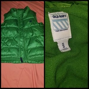 Green 4T puffer vest toddler old Navy